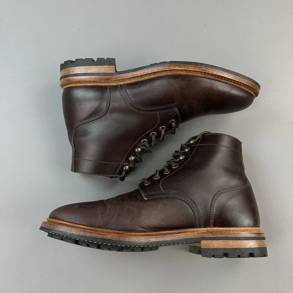 Parkhurst Allen Service Boots Mens Size 10 D Vegan Brown Leather Lace Up USA